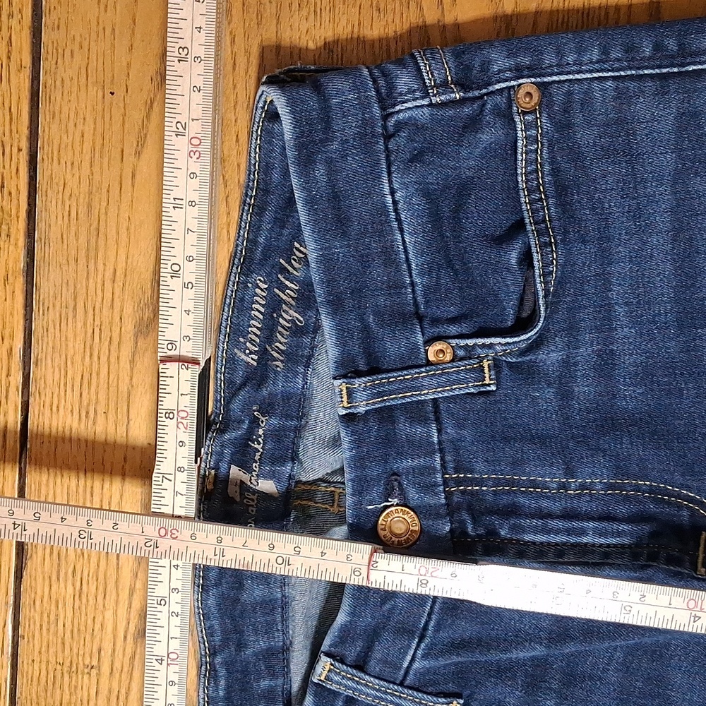 7 FOR ALL MANKIND Jeans Womens BLUE 28 KIMMIE STRAIGHT LEGS Denim Preowned Used - Picture 3 of 5
